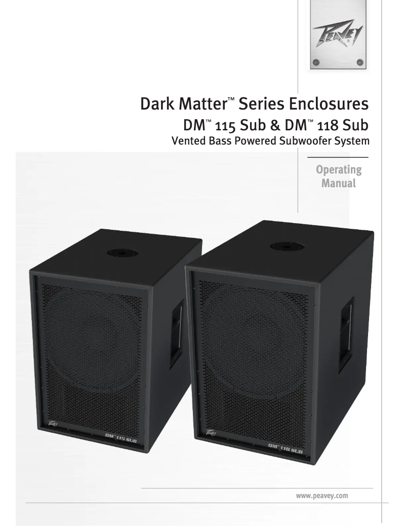 Página 1 del manual Manual de usuario Peavey DM 118