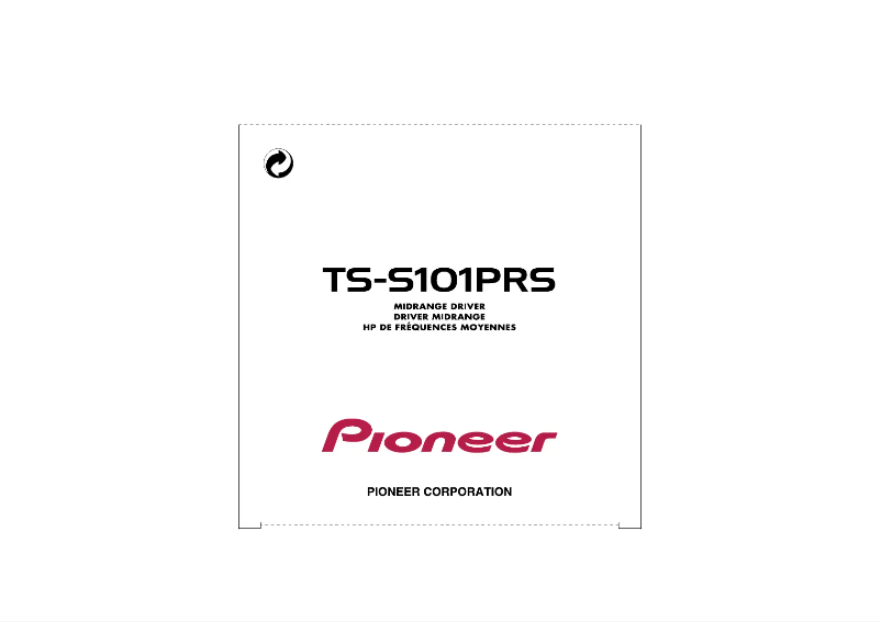 Página 1 del manual Manual de usuario Pioneer TS-S101PRS