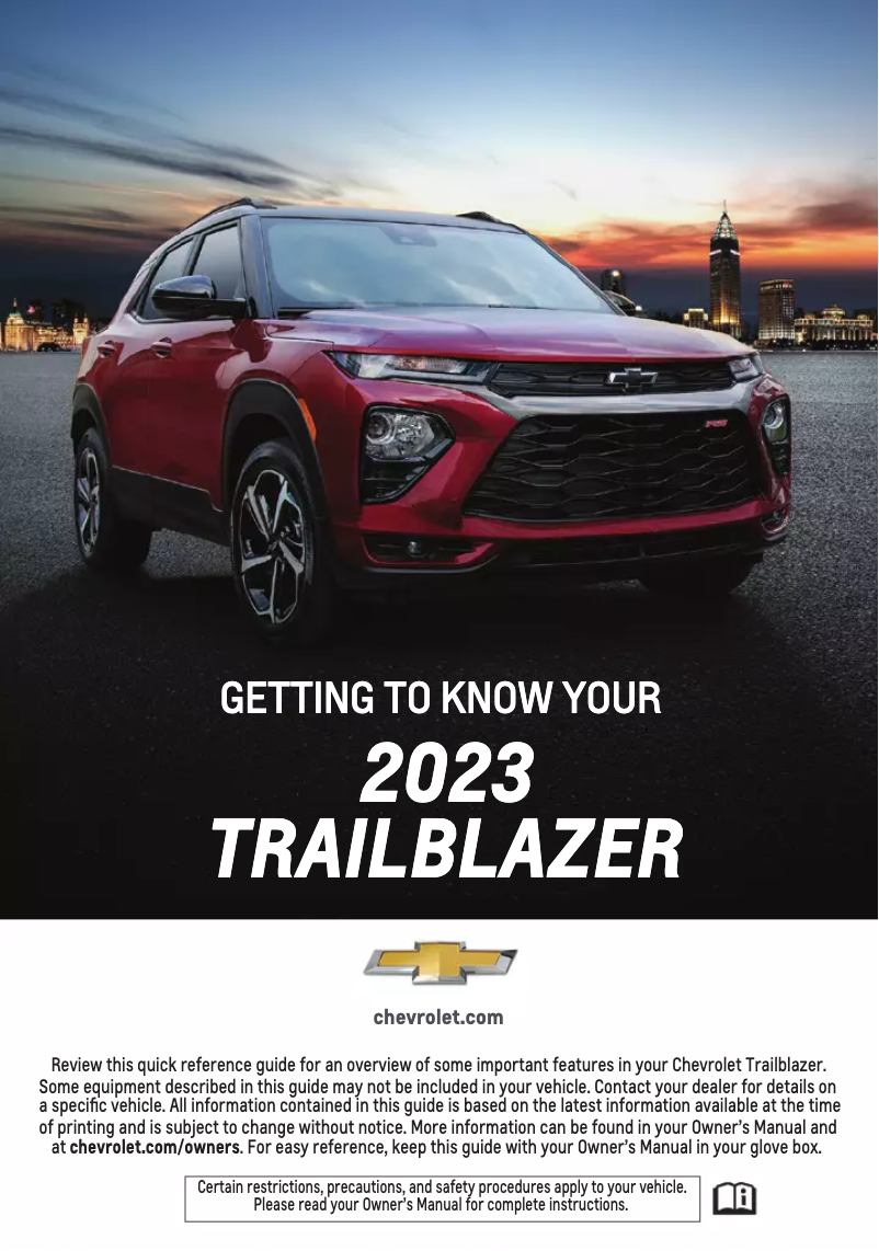 Página 1 del manual Guía de inicio rápido Chevrolet Trailblazer (2023)