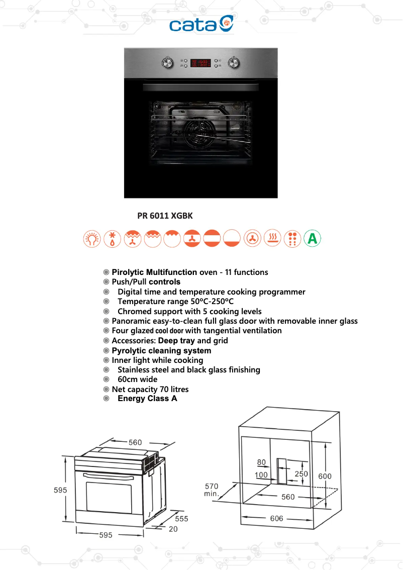 Página 1 del manual Ficha técnica CATA PR 6011 XGBK