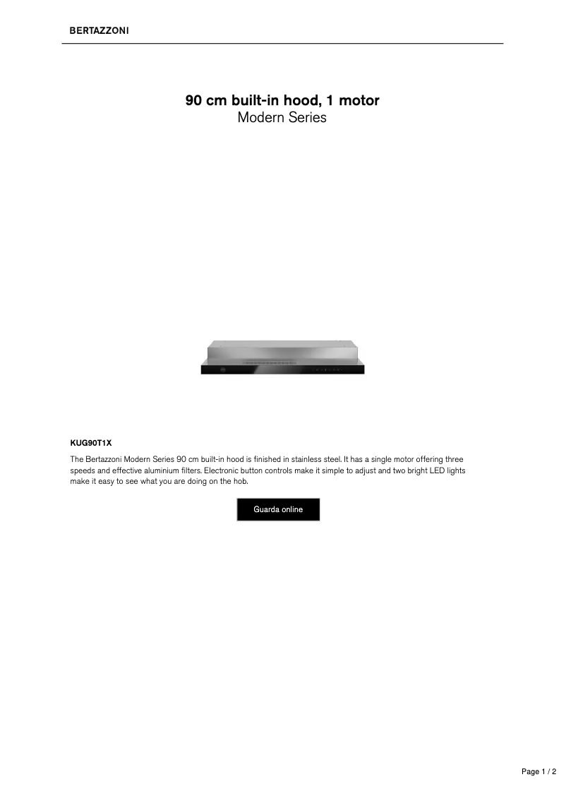 Imagen de la primera página del manual del dispositivo KUG90T1X