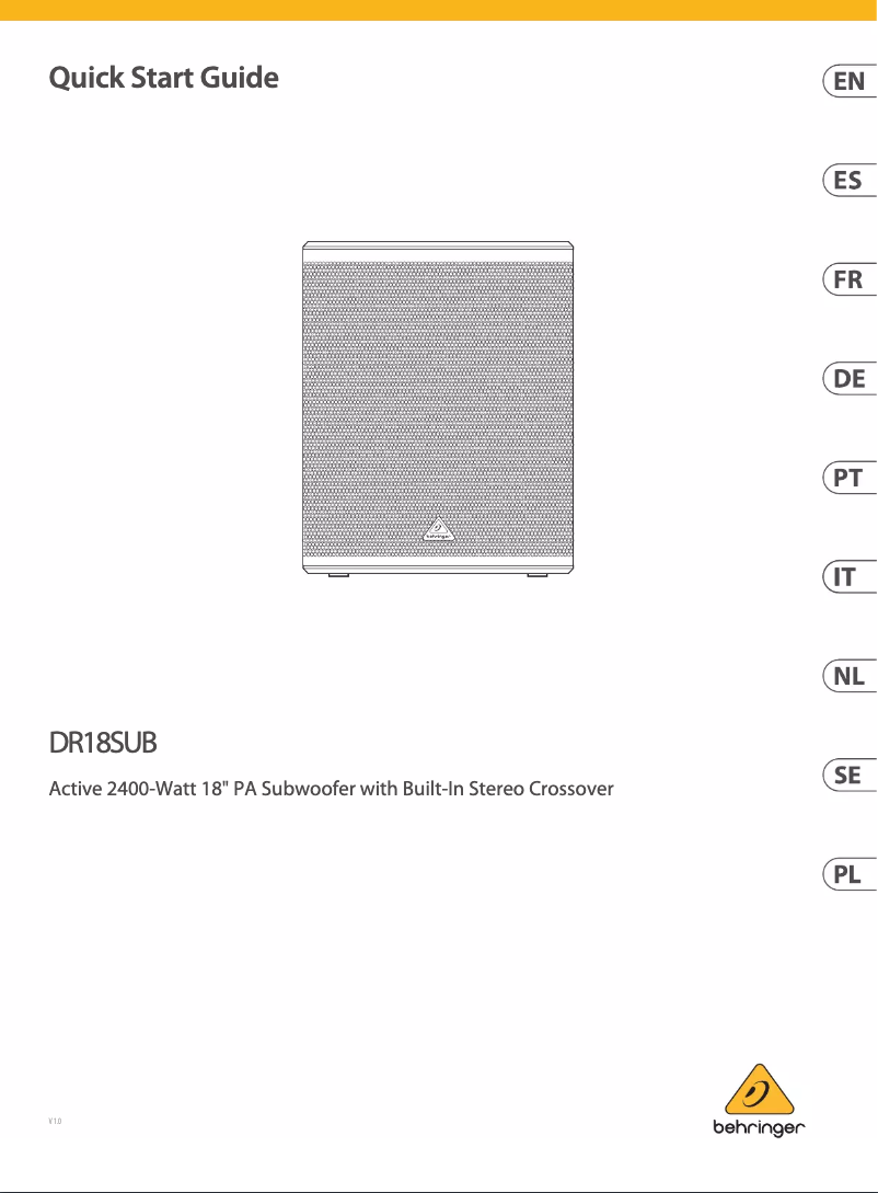 Imagen de la primera página del manual del dispositivo DR18SUB