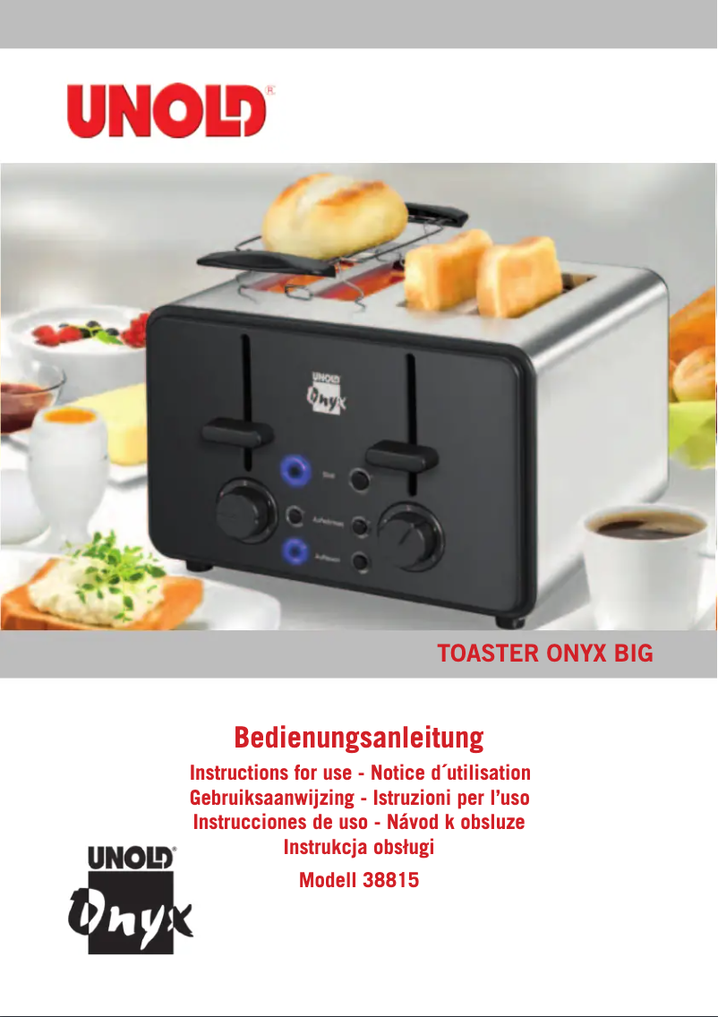 Imagen de la primera página del manual del dispositivo Onyx Big 38815