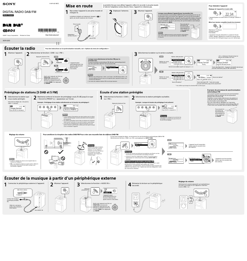 Página 1 del manual Manual de usuario Sony XDR-V20D