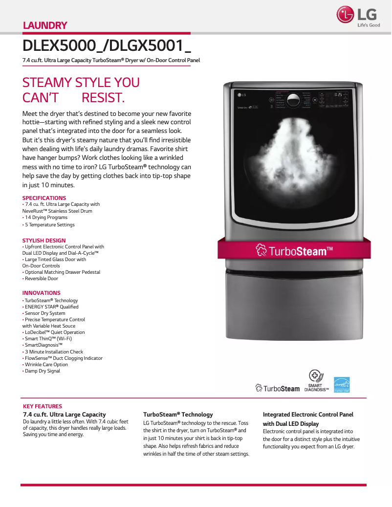 Página nº 1 - Ficha técnica LG DLEX5000