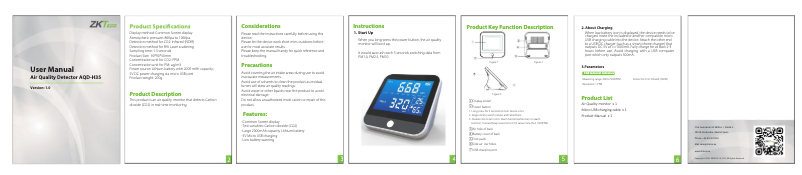 Página 1 del manual Manual de usuario ZKTeco AQD-H35