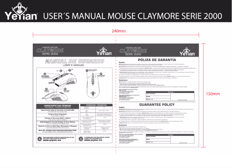 Página nº 1 - Manual de usuario Yeyian Claymore Serie 2000