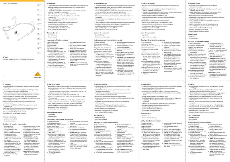 Imagen de la primera página del manual del dispositivo BO440