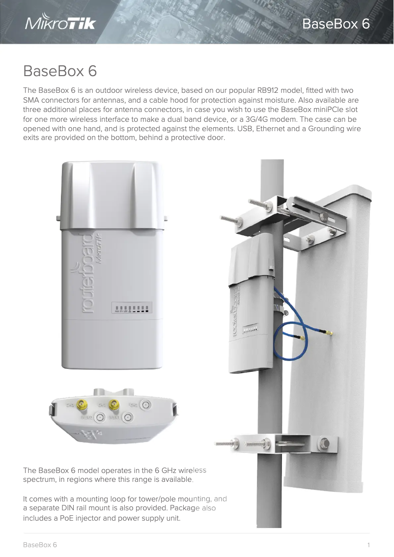 Página 1 del manual Folleto Mikrotik BaseBox 6