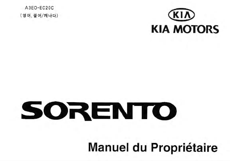 Imagen de la primera página del manual del dispositivo Sorento (2002)