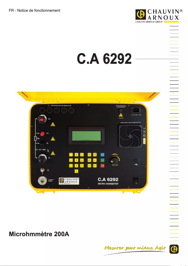Página 1 del manual Manual de usuario Chauvin Arnoux C.A 6292