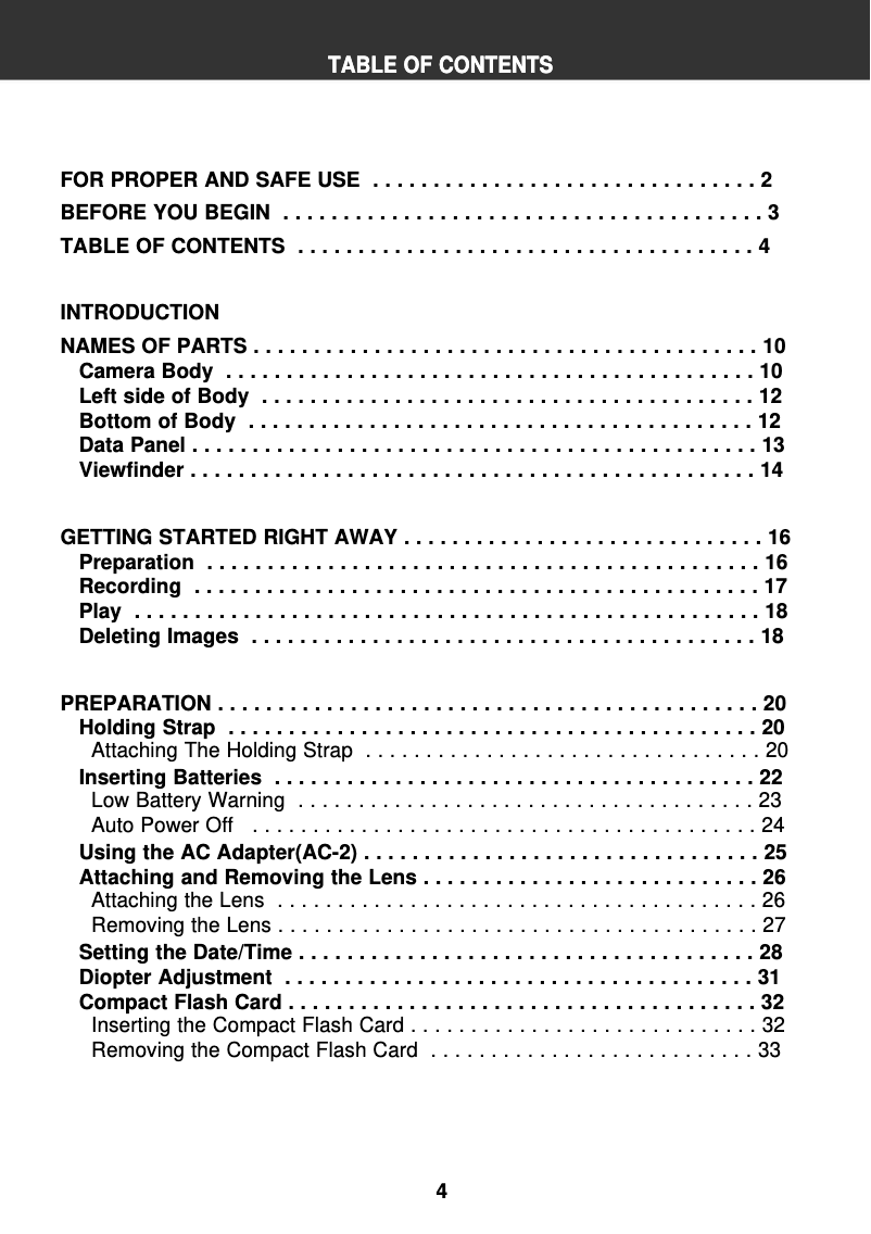 Imagen de la primera página del manual del dispositivo Dimage RD3000
