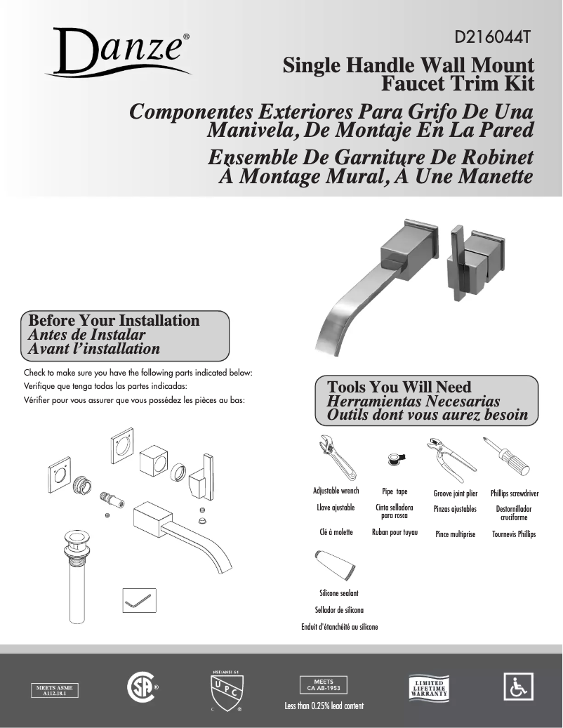 Imagen de la primera página del manual del dispositivo D216044