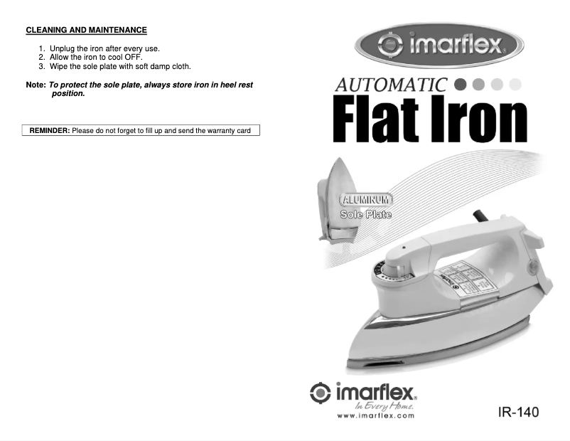 Página 1 del manual Manual de usuario Imarflex IR-140