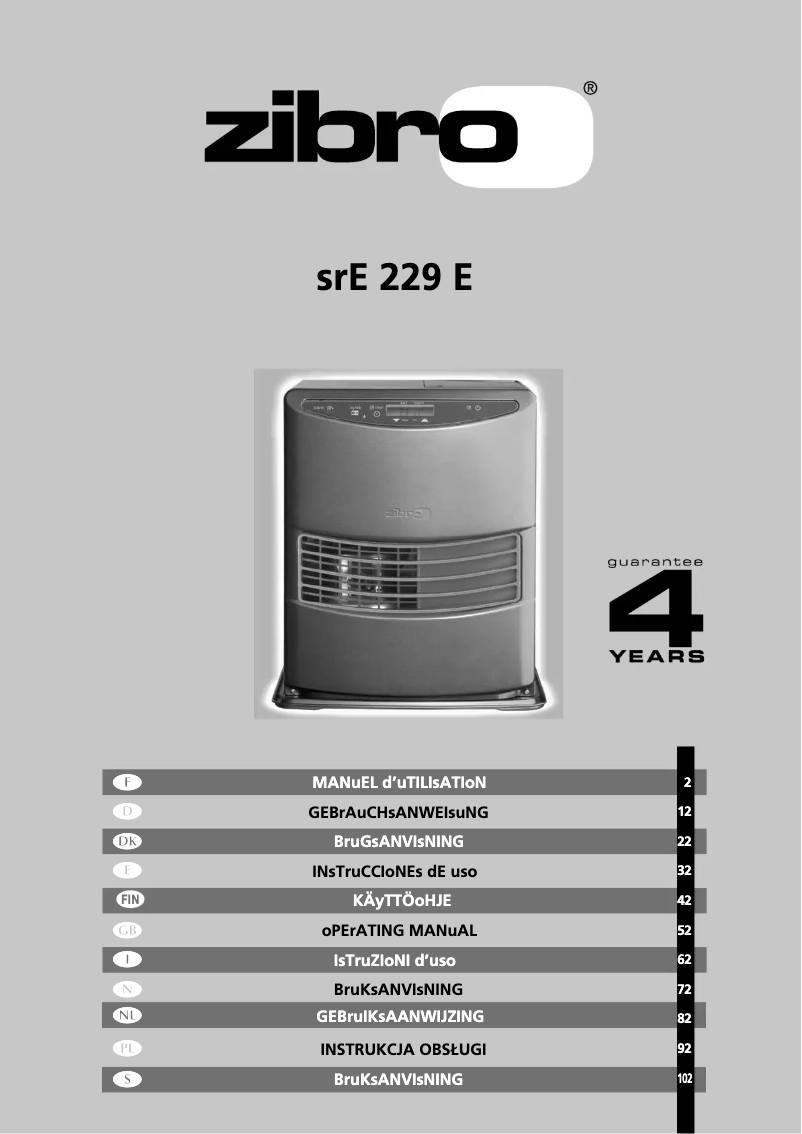 Página 1 del manual Manual de usuario Zibro Kamin SRE 229 E