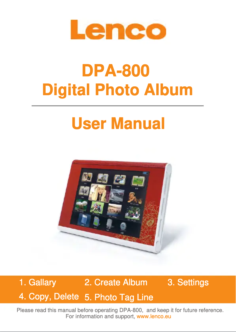 Imagen de la primera página del manual del dispositivo DPA-800