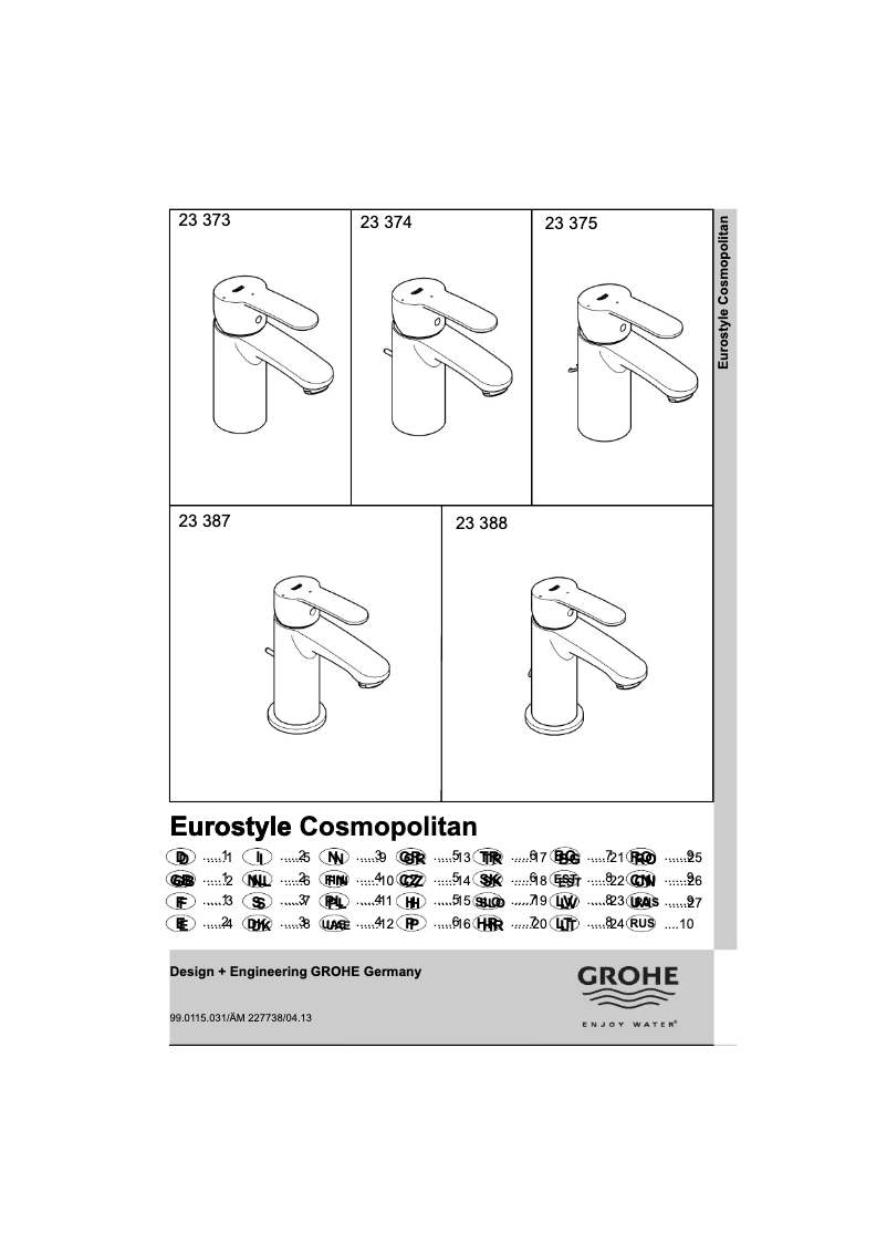 Página nº 1 - Manual de usuario Grohe Eurostyle Cosmopolitan 2337320E