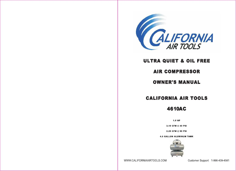 Página 1 del manual Manual de usuario California Air Tools 4610AC