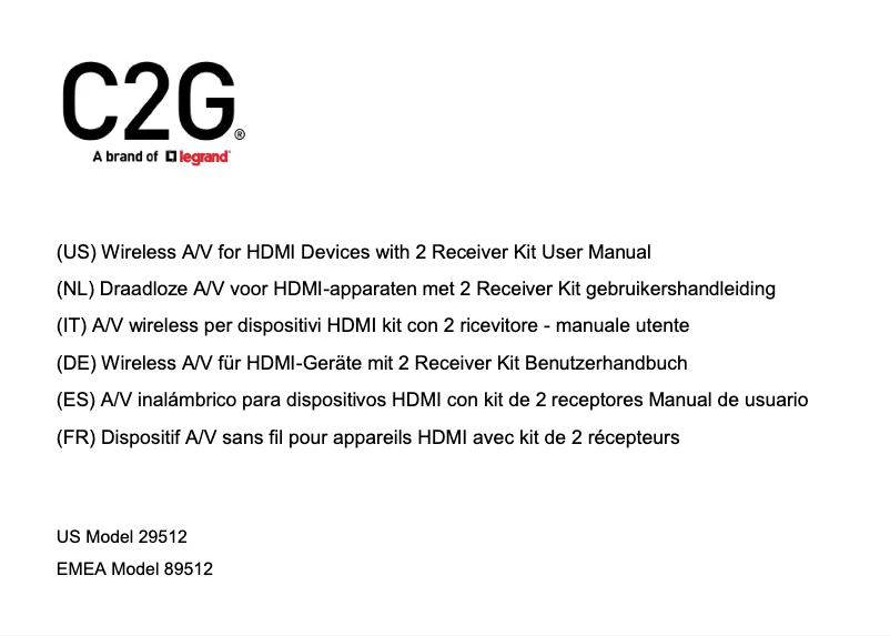 Imagen de la primera página del manual del dispositivo 89512