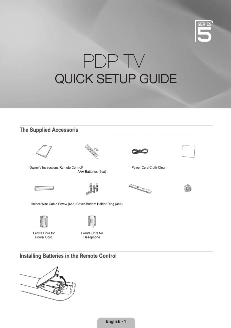 Imagen de la primera página del manual del dispositivo PS50B556T3W