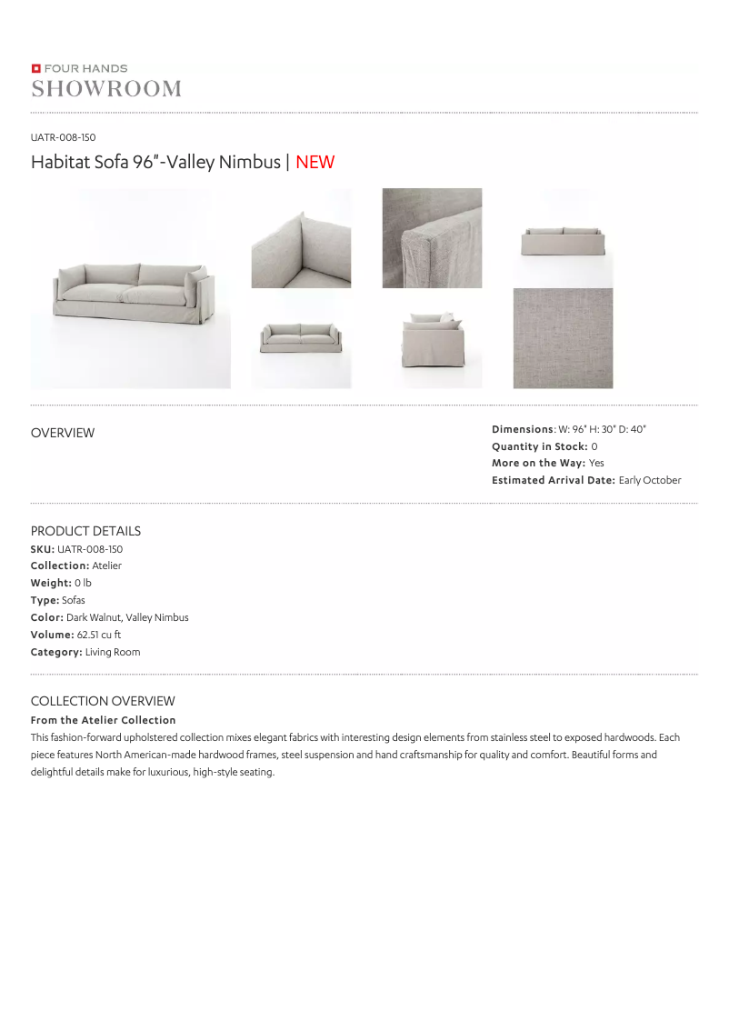 Página 1 del manual Manual de usuario Four Hands UATR-008-150