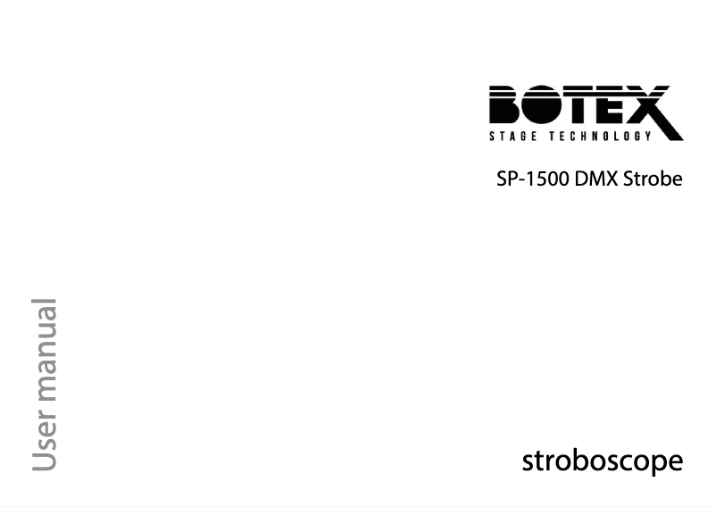 Imagen de la primera página del manual del dispositivo SP-1500 DMX Strobe