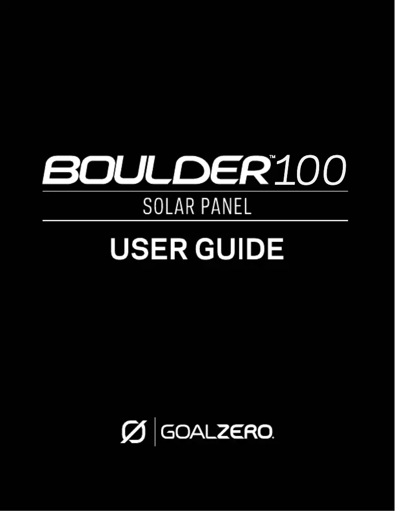 Página nº 1 - Manual de usuario Goal Zero Boulder 100