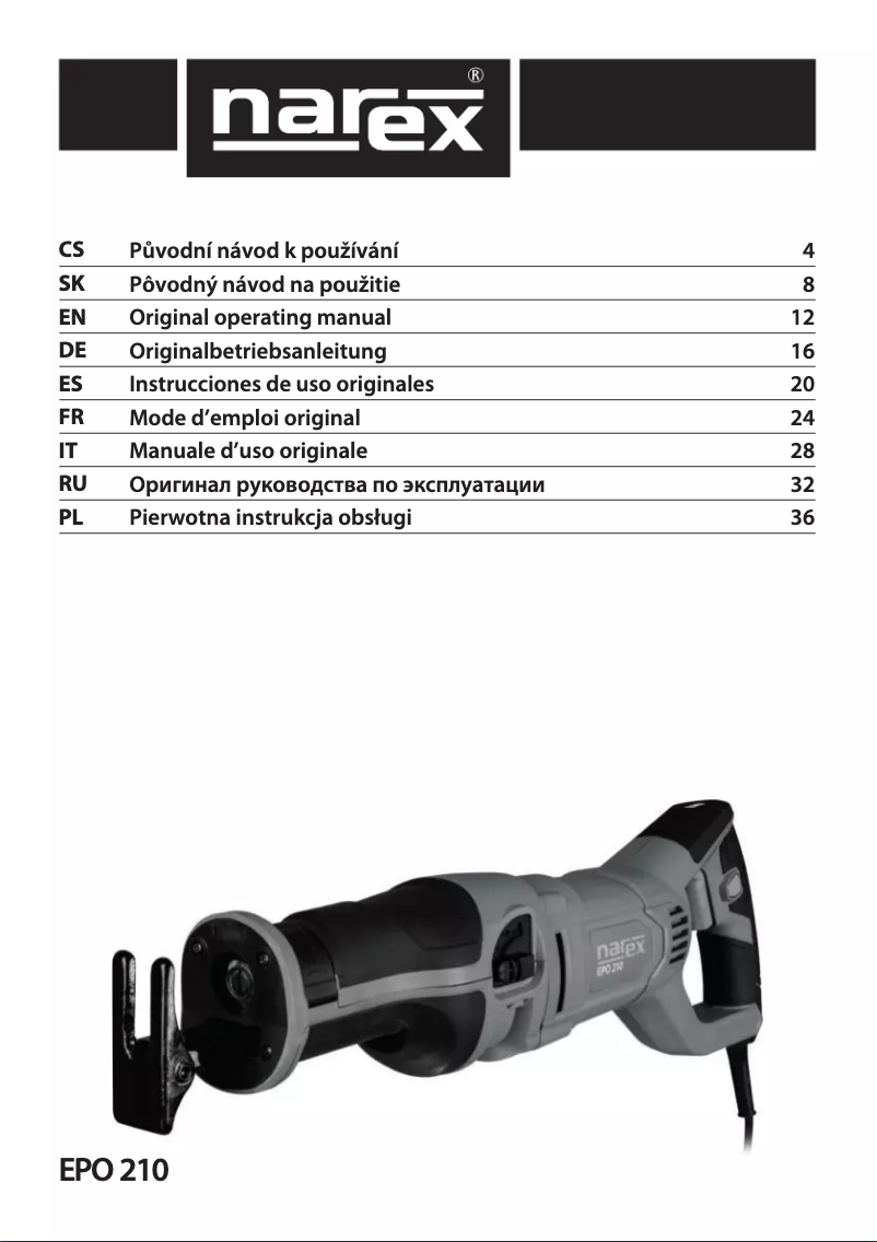 Página 1 del manual Manual de usuario Narex EPO 210