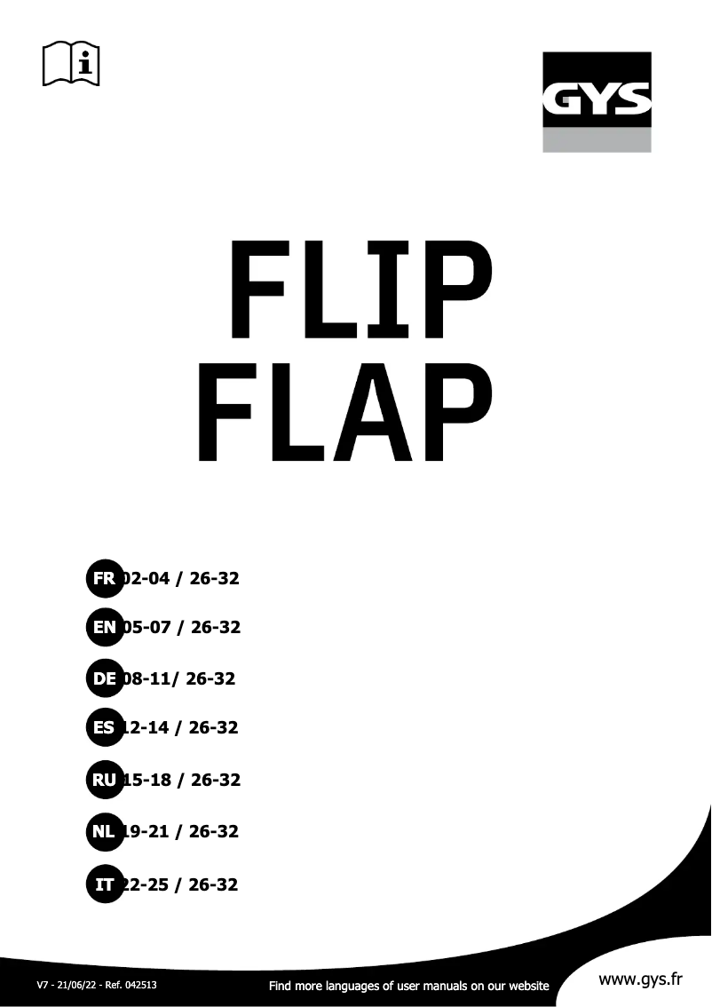 Página 1 del manual Manual de usuario GYS Flip-Flap