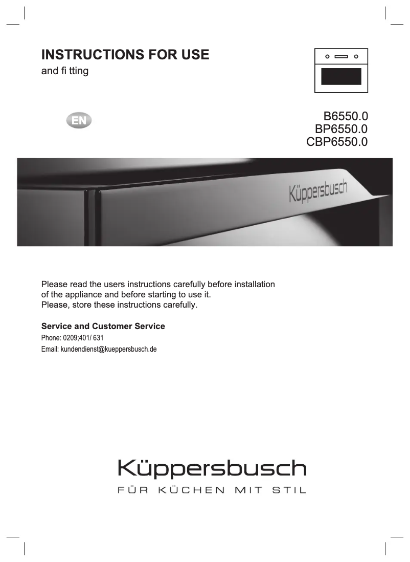 Página 1 del manual Manual de usuario Küppersbusch CBP6550.0W