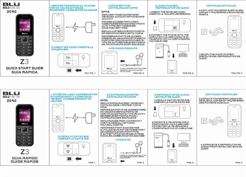 Imagen de la primera página del manual del dispositivo Z3