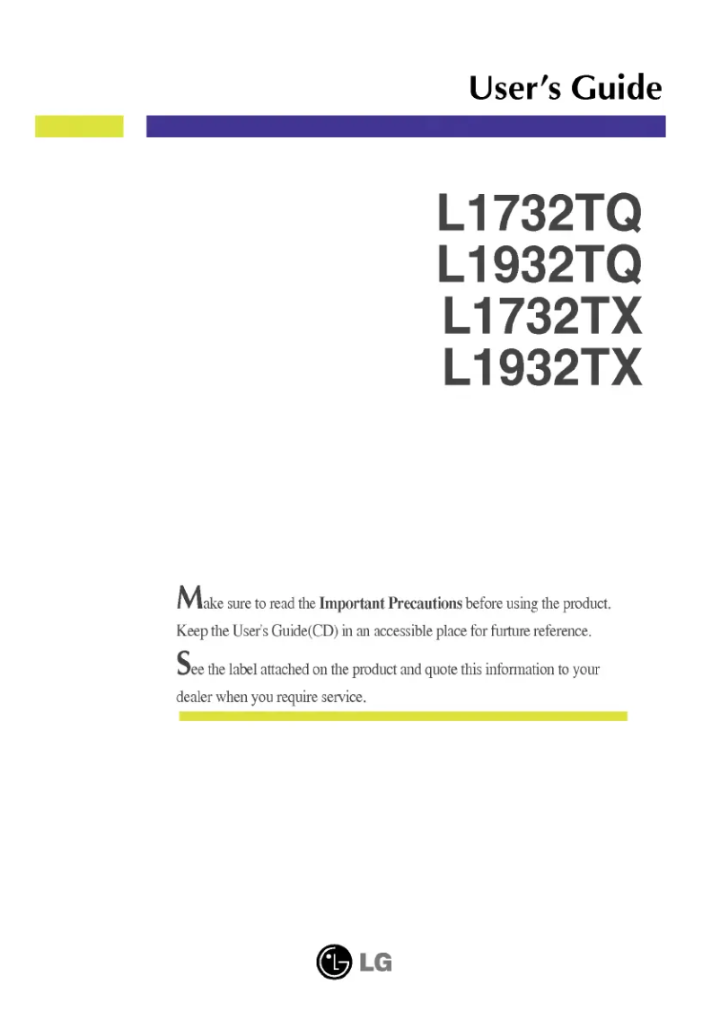 Imagen de la primera página del manual del dispositivo L1932TQ