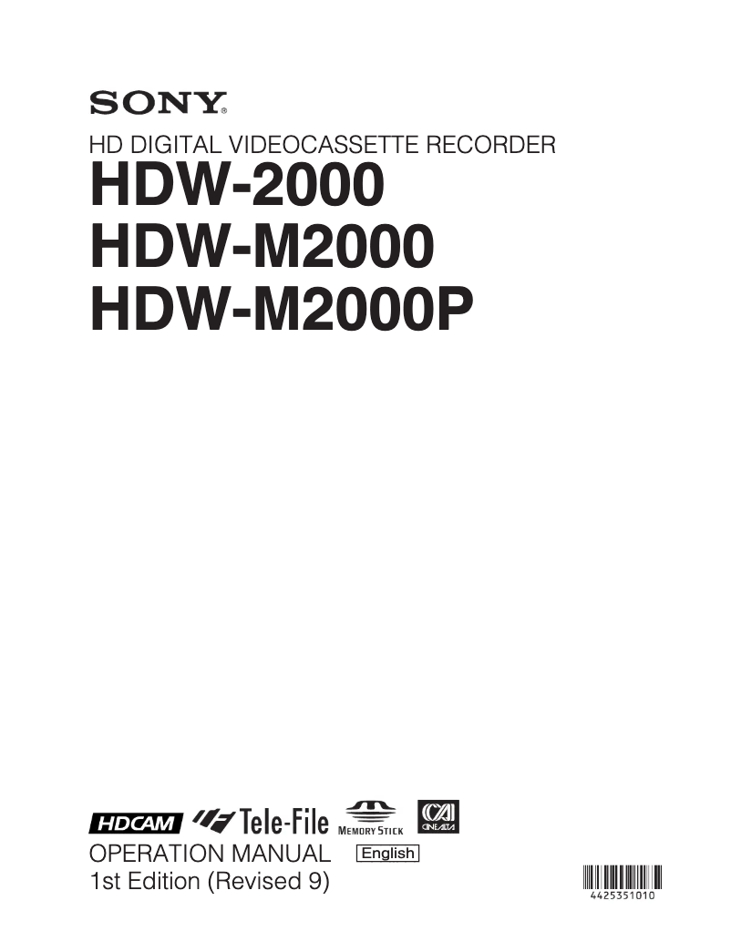 Imagen de la primera página del manual del dispositivo HDW-2000