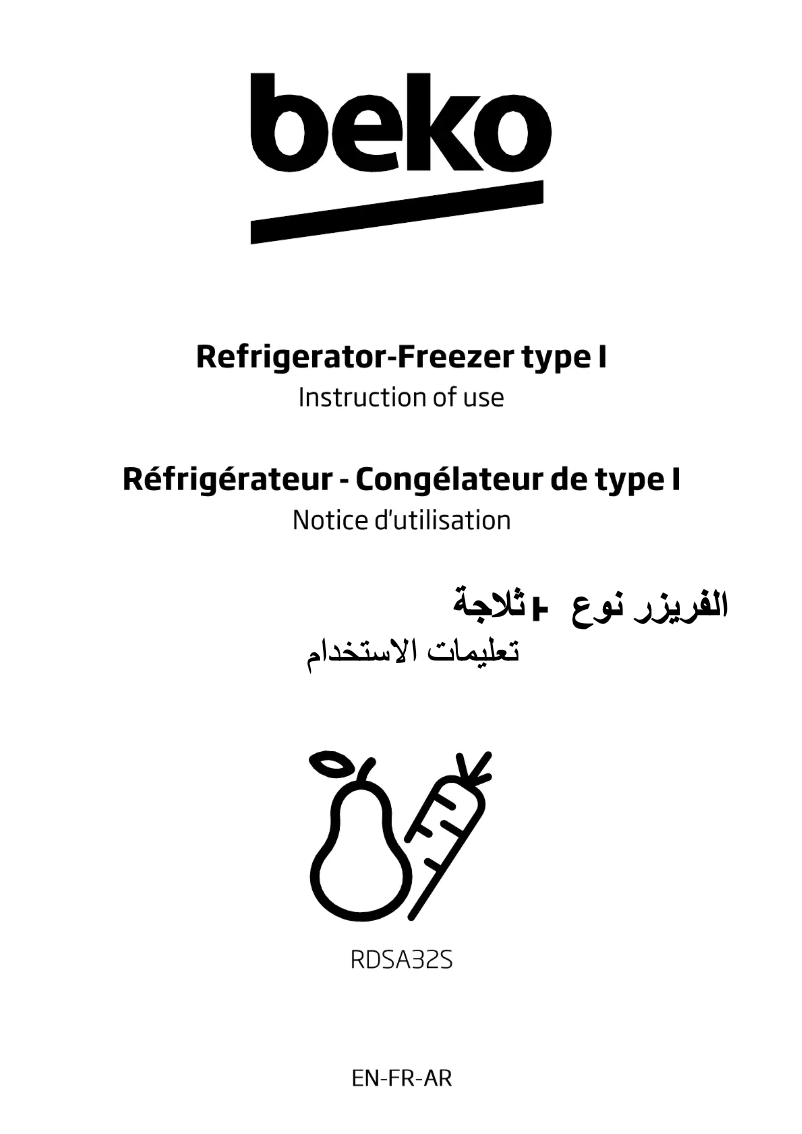 Página 1 del manual Manual de usuario Beko RDSA32S