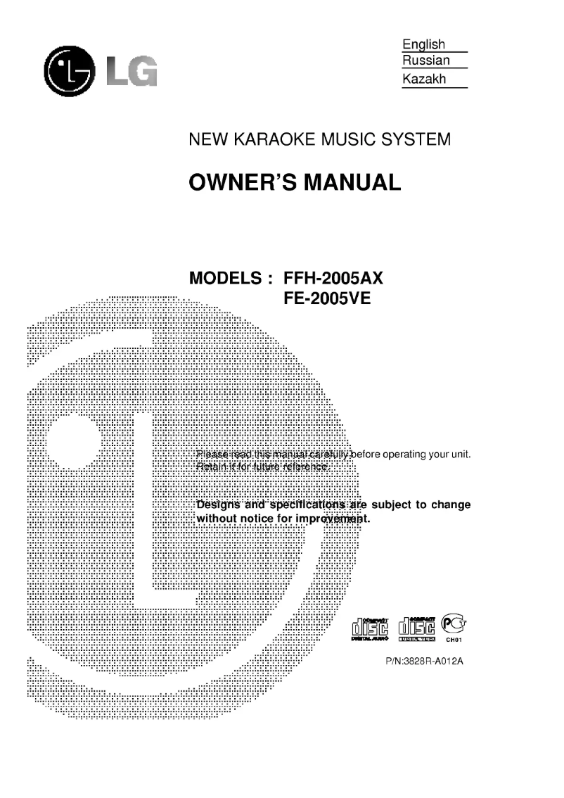 Página nº 1 - Manual de usuario LG FFH-2005AX