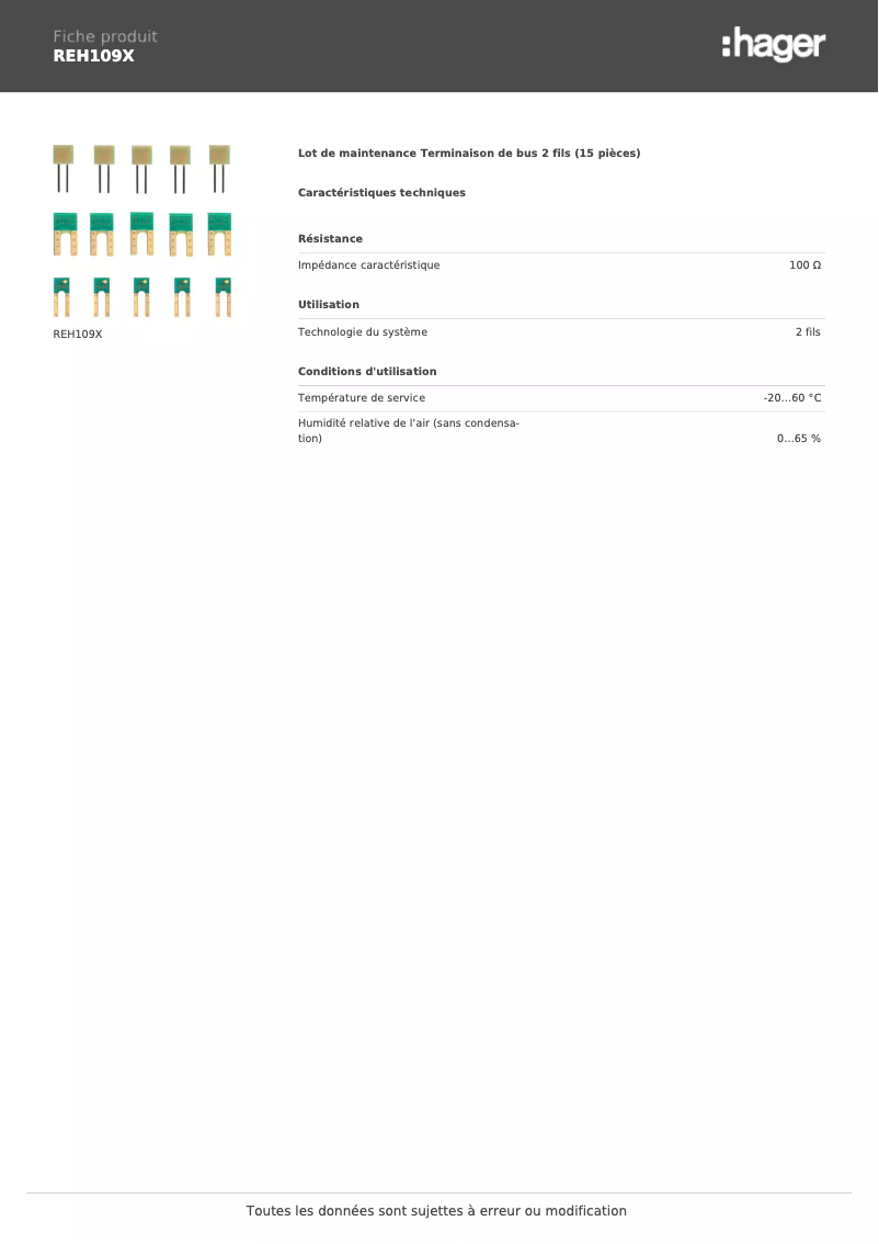 Imagen de la primera página del manual del dispositivo REH109X