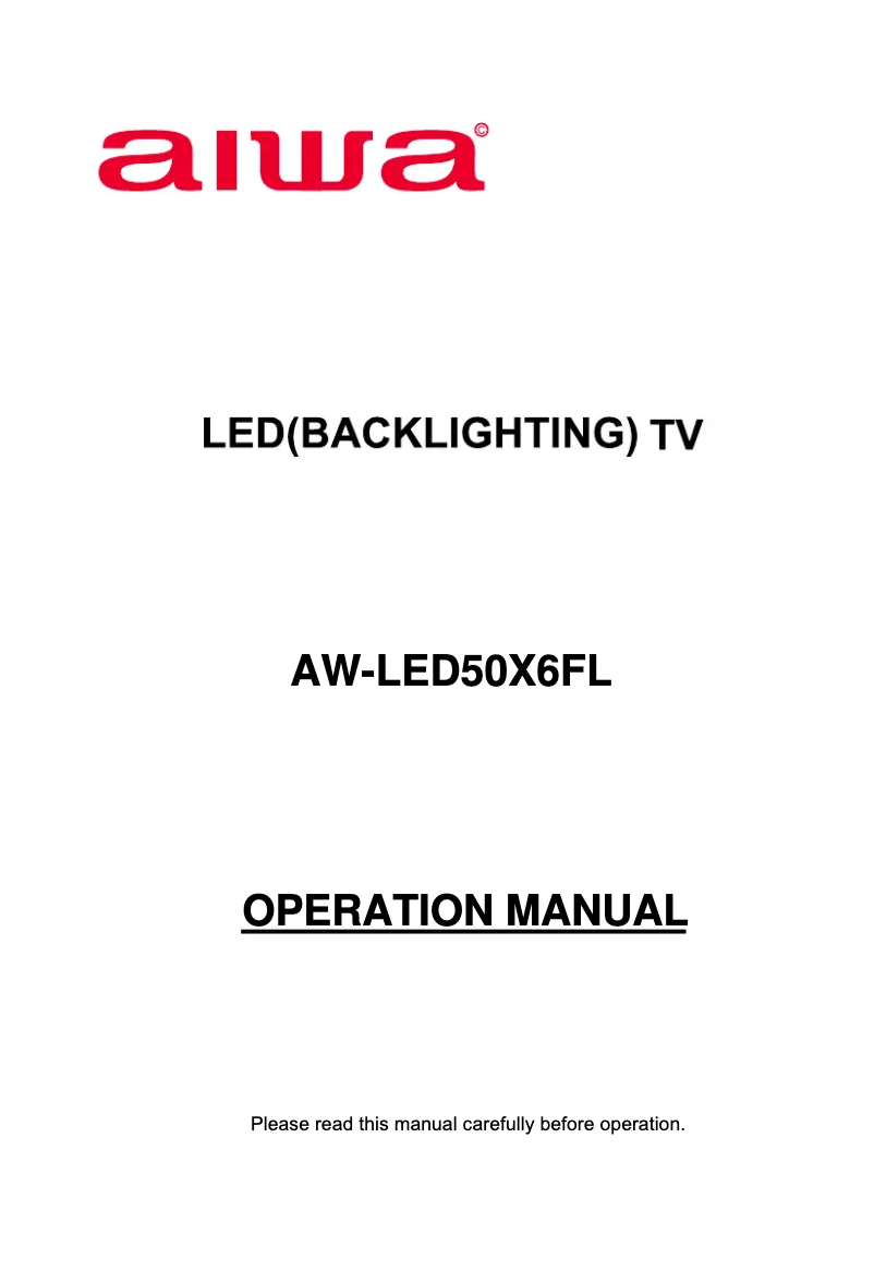 Página 1 del manual Manual de usuario Aiwa AW-LED50X6FL