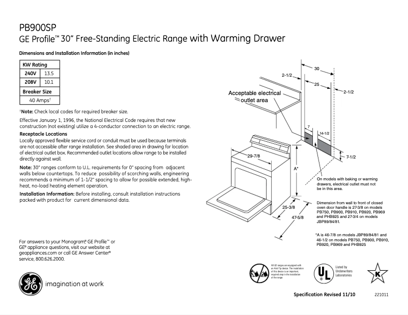 Imagen de la primera página del manual del dispositivo Profile PB900SPSS