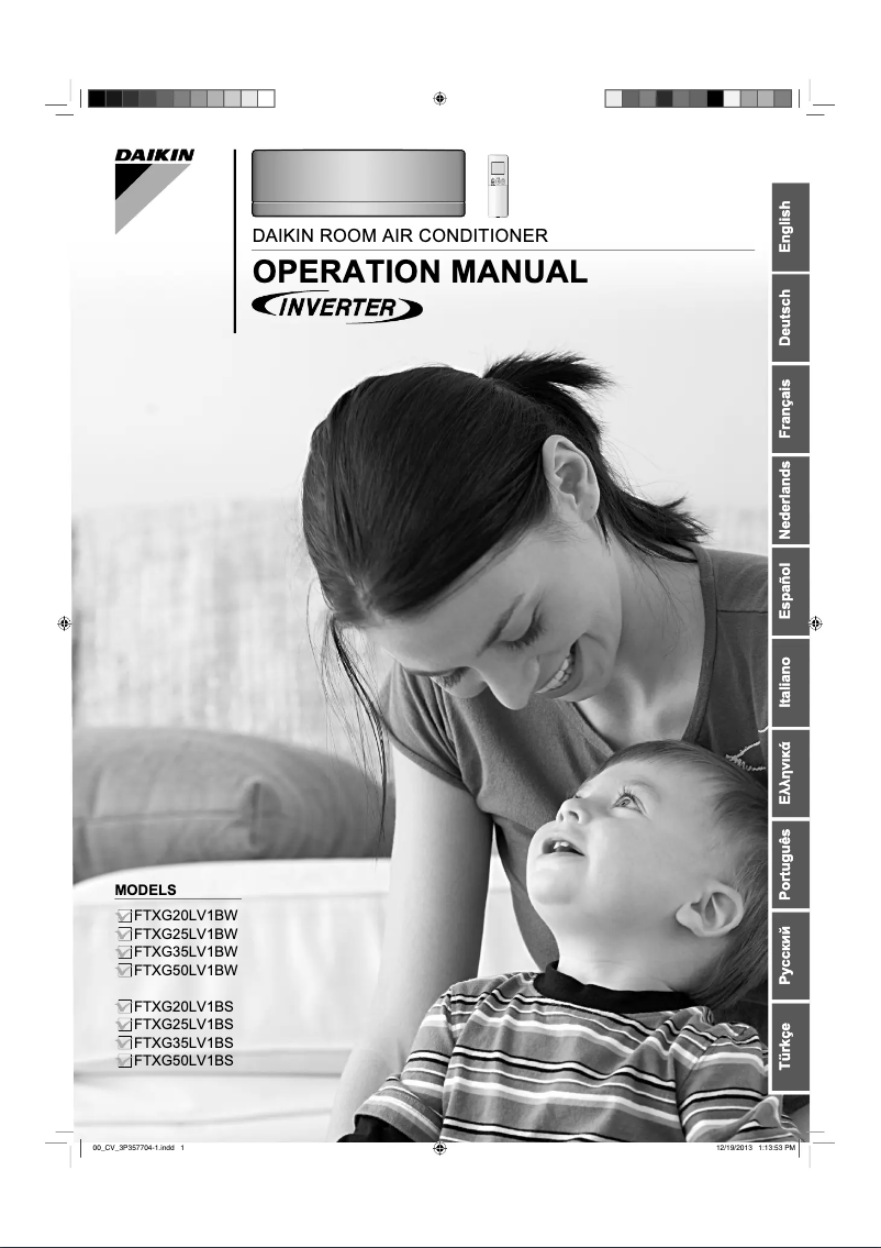 Imagen de la primera página del manual del dispositivo Inverter FTXG50LV1BS