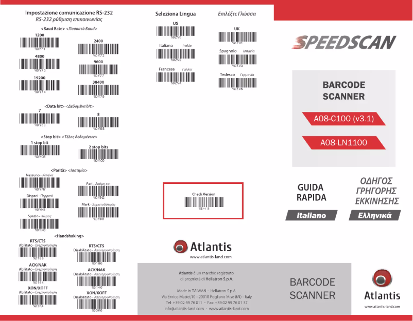 Imagen de la primera página del manual del dispositivo Scanbar LN1100
