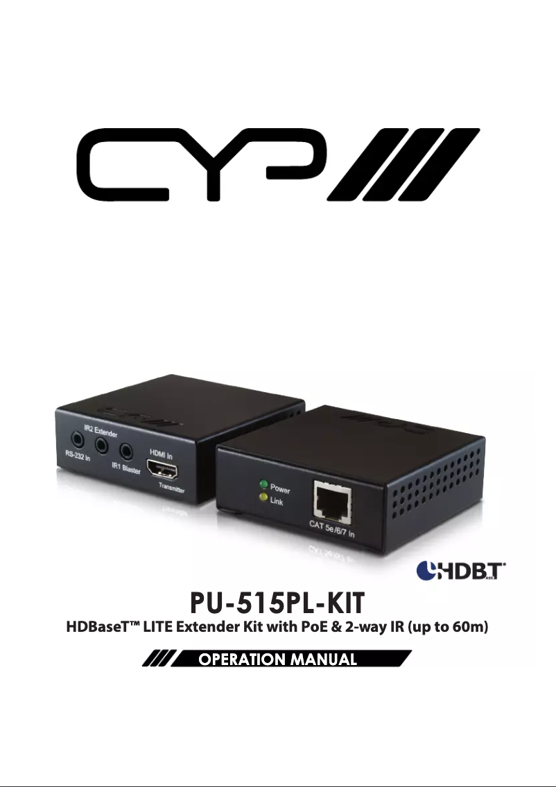 Imagen de la primera página del manual del dispositivo PU-515PL-RX