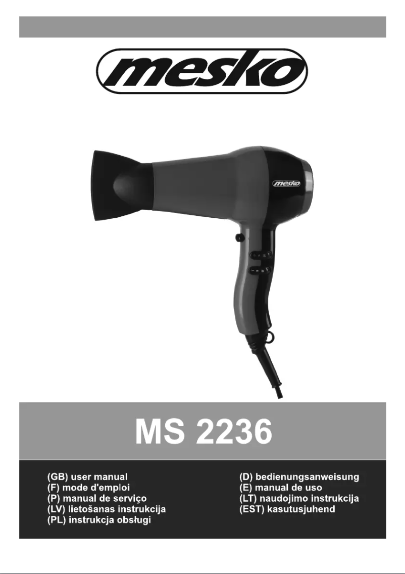 Página 1 del manual Manual de usuario Mesko MS 2236