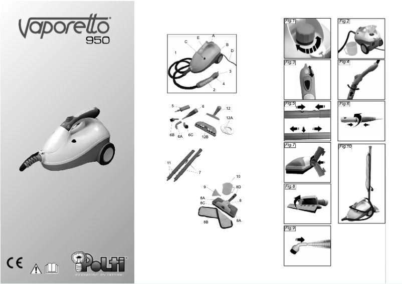Página 1 del manual Manual de usuario Polti Vaporetto 950