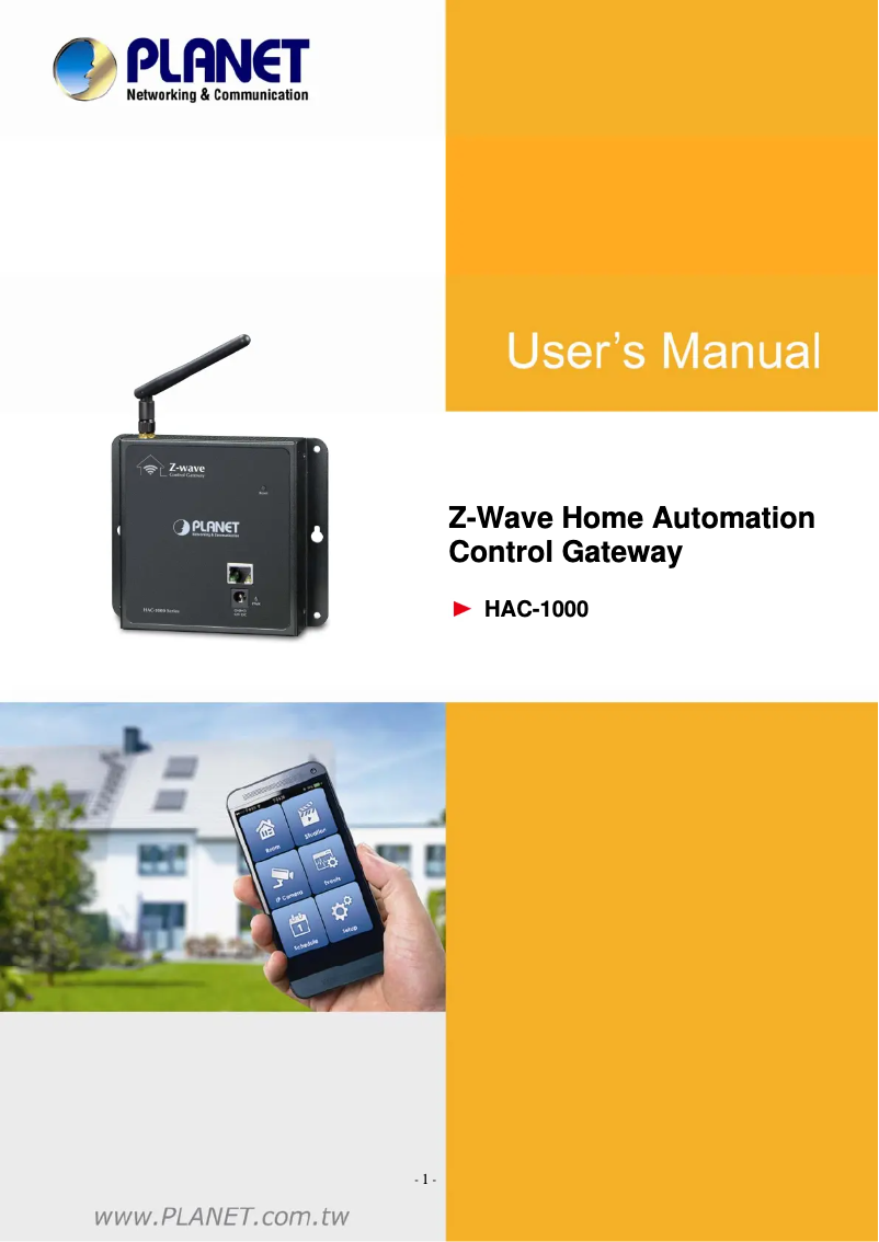 Página 1 del manual Manual de usuario Planet HAC-1000