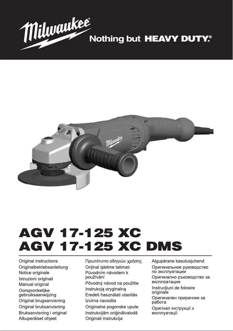 Imagen de la primera página del manual del dispositivo AGV 17-125 XC DMS