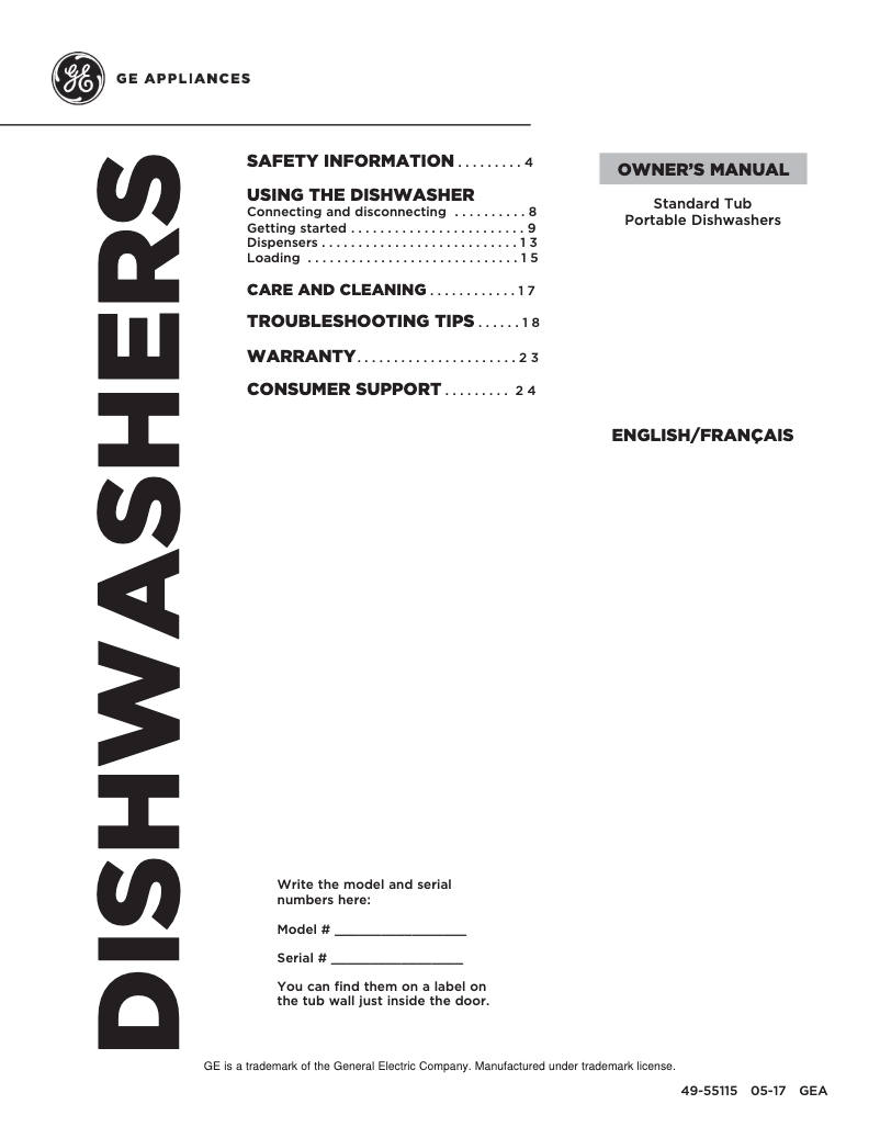 Imagen de la primera página del manual del dispositivo GSC3500DBB