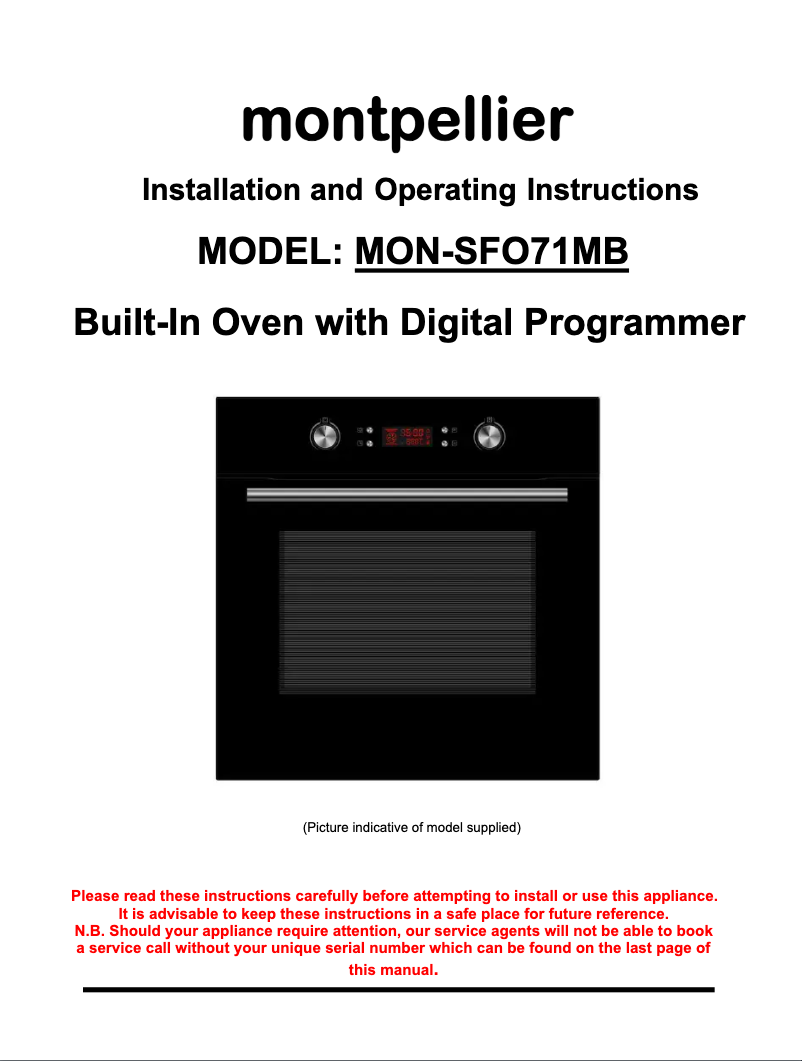 Imagen de la primera página del manual del dispositivo SFO71MB