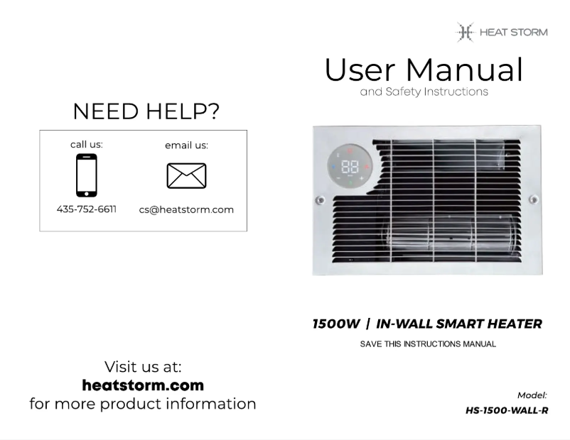 Imagen de la primera página del manual del dispositivo HS-1500-WALL-R
