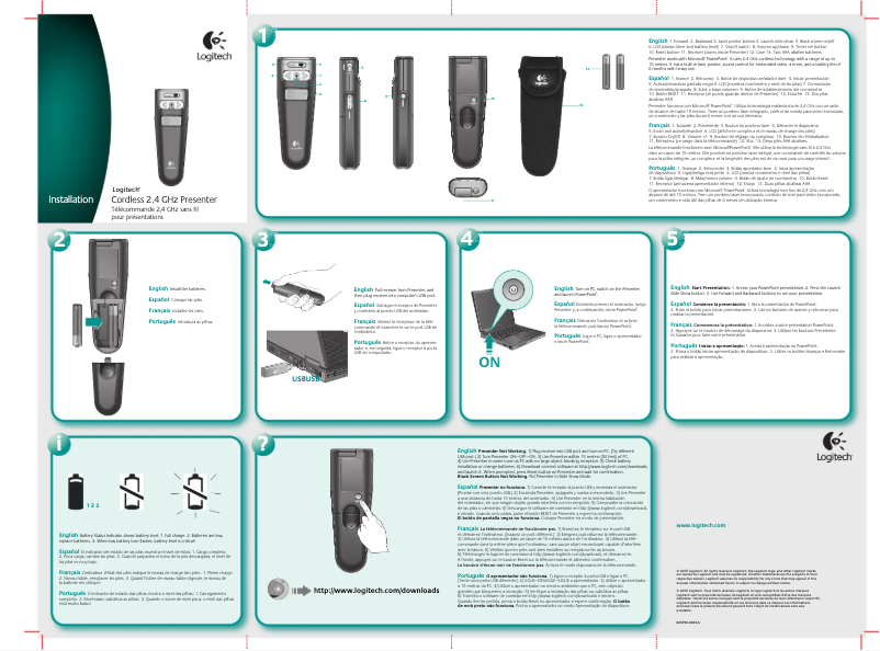 Página nº 1 - Manual de usuario Logitech Cordless 2.4 GHz Presenter