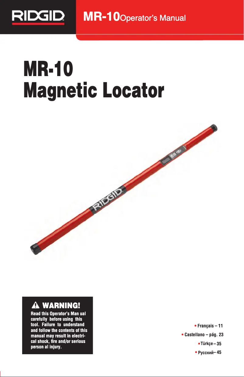 Imagen de la primera página del manual del dispositivo MR-10